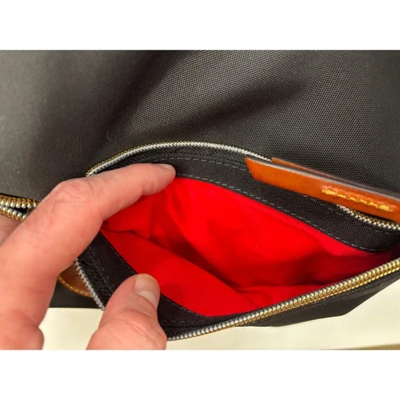 DOONEY & BOURKE Black Nylon/ Leather Trims Pocket Shoulder Bag - Picture 11 of 16